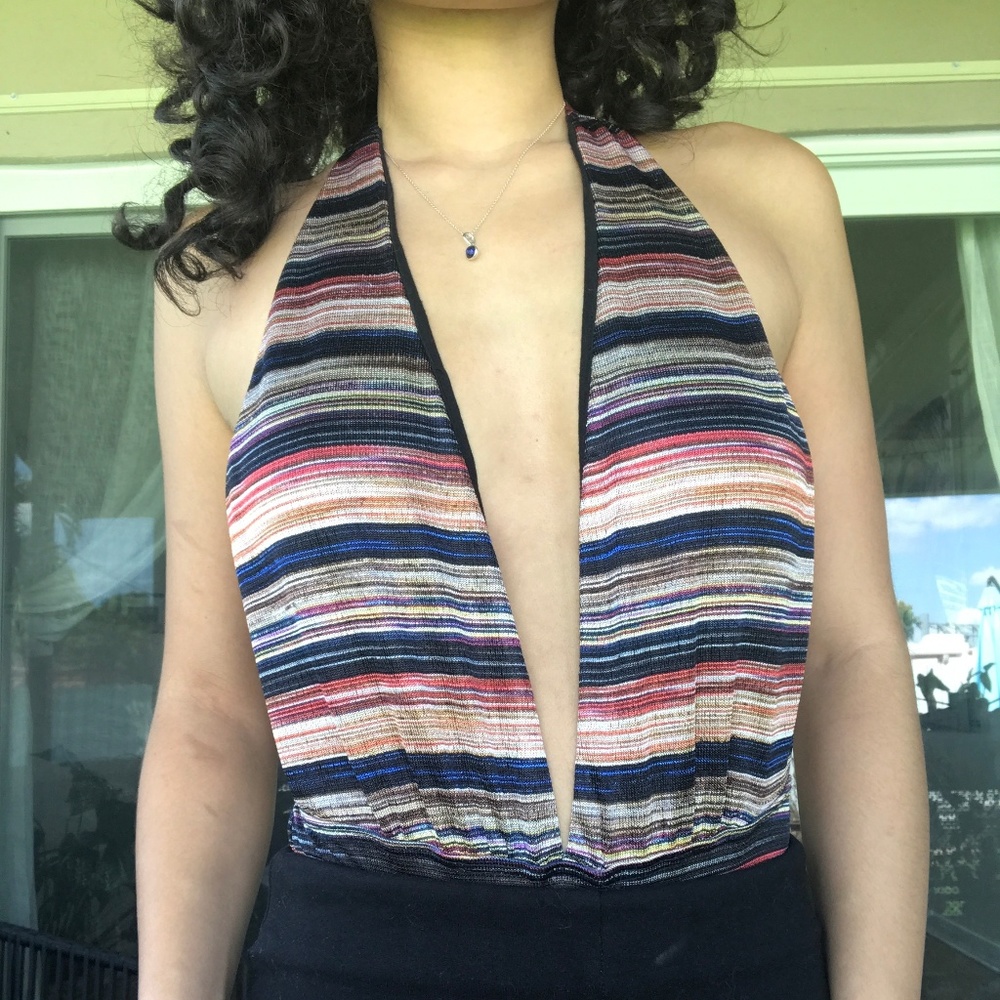 Urban Outfitters backless striped body suit